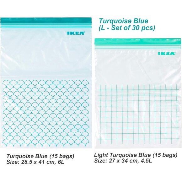 2 Sets of Ikea ISTAD Bags, Freezer Safe, Reusable Food Storage Bags - Picture 3 of 6